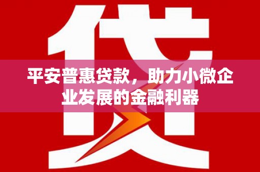常熟平安普惠贷款，助力小微企业发展的金融利器